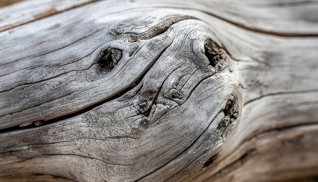 Abstract Texture of Weathered Driftwood Closeup.