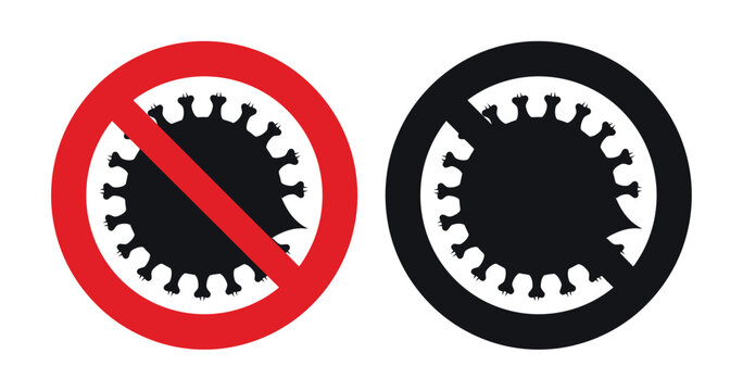 Coronavirus sign icon prohibited infectious disease warning