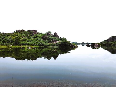 A landscape mountain river view at Odisha, India