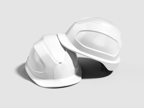 Blank White Construction Hard Hat Mockuo 3D Render
