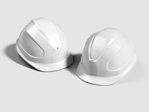 Blank Safety Helmet Template for Engineering and Construction Branding