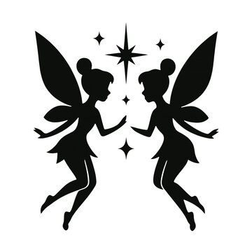 PNG Silhouette fairies with magical star