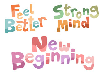 Fototapeta premium Positive Quote Lettering Collection for Wellness and Self Care Design 