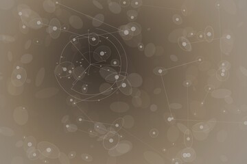 Fototapeta premium Abstract network pattern with dots and lines on brown background