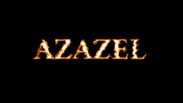 A striking occult text logo of the word AZAZEL in bold golden letters against a deep dark black dramatic background