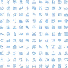 Set of minimalist hand drawn doodle sketch icons illustrating diverse global concepts and ideas across business, technology, lifestyle, medical, and travel themes © PikePicture