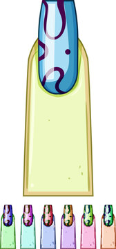 square nail shape cartoon. oval coffin, stiletto round, squoval edge square nail shape sign colorful illustration