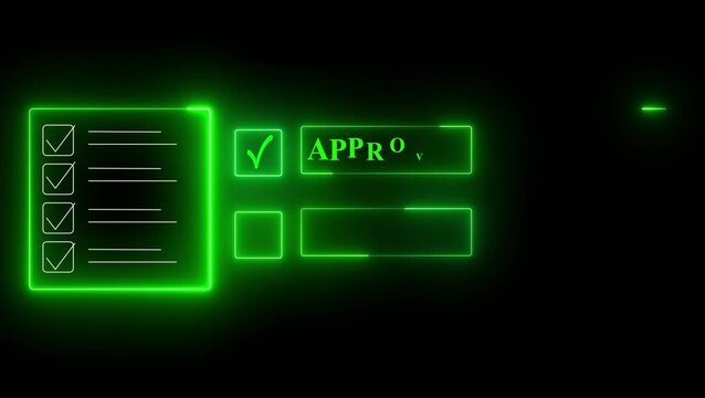 Glowing Green Color Neon Download Icon Button on Black Background 4k animation video.