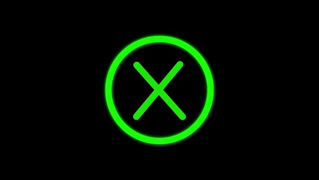Glossy Green Peace Symbol Icon Button on Black Background 4k video