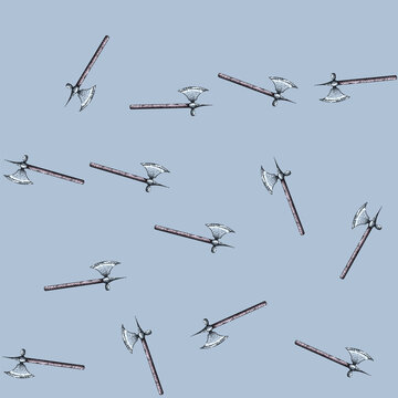pattern halberd axe medieval hand drawn. tomahawk viking, executioner francisca, bardiche labrys halberd axe medieval vector sketch illustration