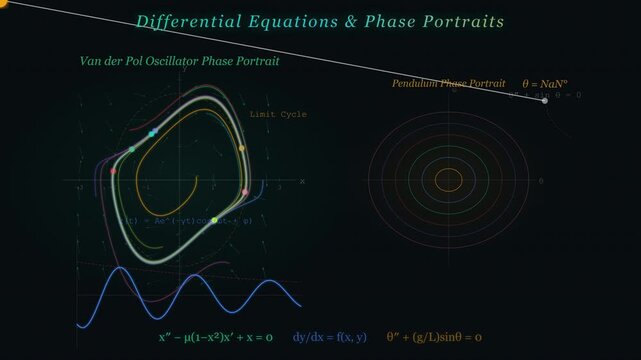 Differential Equations Animation Showing Solution Methods Slope Fields and Dynamic System Behavior