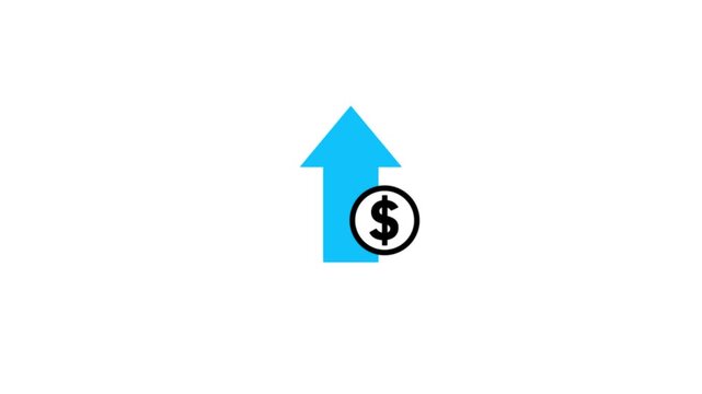 Interest rate increase arrow animation.Financial, business, and statistical analysis.