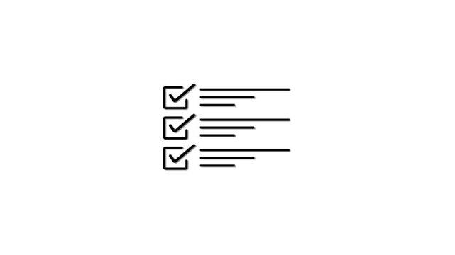 Digital list system concept on solid background. Task management, and checkmark for successful project execution.