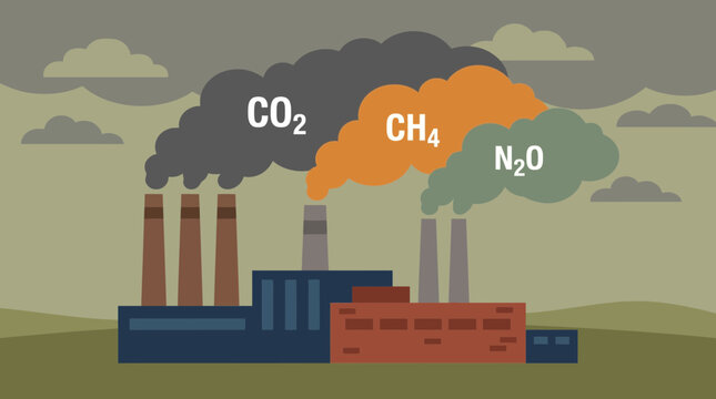 Greenhouse Gas Industrial Stack Emission Pollution
