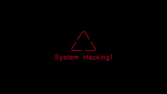 Dynamic red caution triangle animation with glowing effect for emergency alerts and critical system notifications.