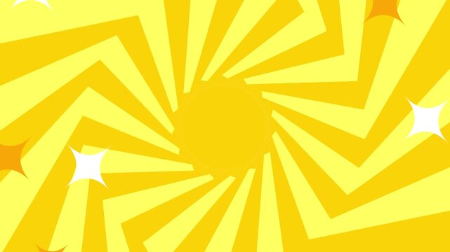 Animated Yellow Sunburst Radial Pattern 4K