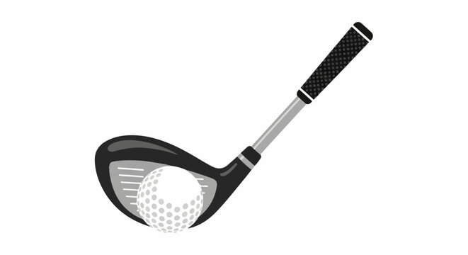 A golf club with a ball on a white background