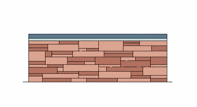 A graphic illustration of a brick wall with variously sized bricks