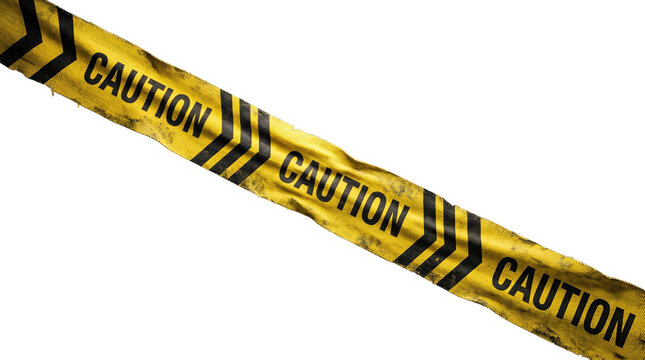 Yellow caution tape with black warning text