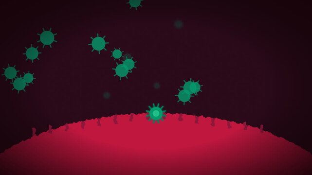 Microscopic Viral Pathogen Biological Cell Invasion