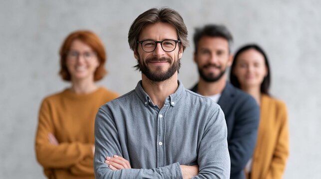 office diversity concept with multicultural team members and focus on workplace belonging