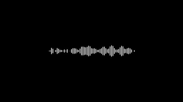 White audio waveform spectrum animation.line digital minimalist sound wave animation, Line audio wave visualization voice record. Abstract sound wave background.classic graphic sound equalizer.