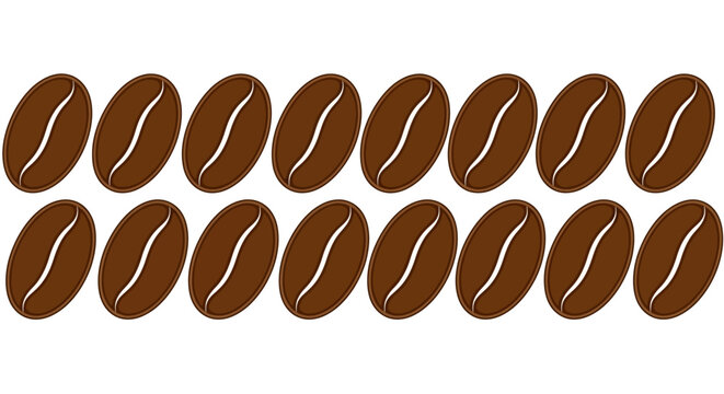 Brown coffee beans, coffee bean icons, vector coffee beans, brown beans