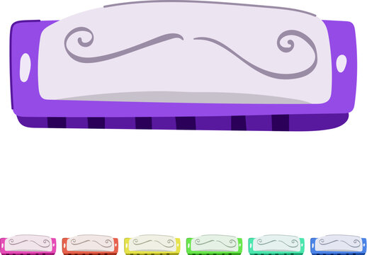 folk harmonica cartoon. country soul, bend draw, blow diatonic folk harmonica sign vector