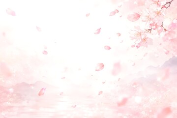 Naklejka premium Soft Spring Haze with Cherry Blossom Petals