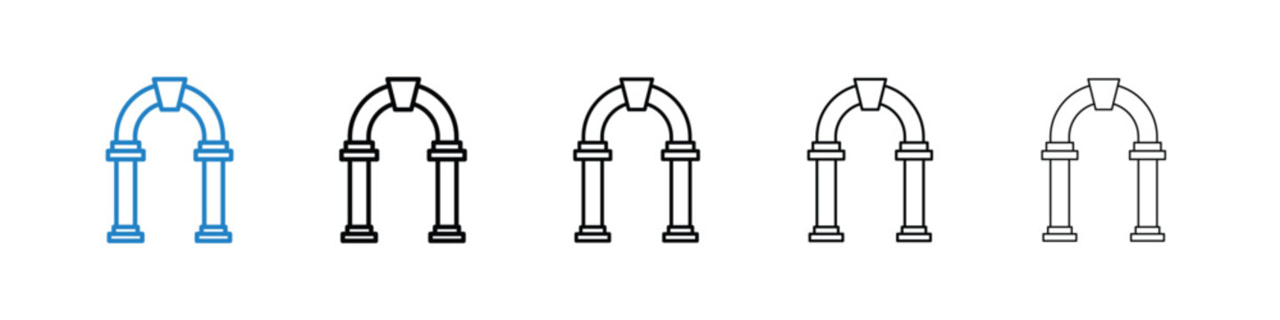 Archway icon bundle vectors illustrations