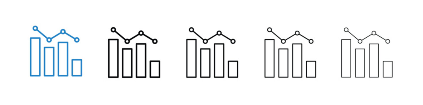 Arrow trend-down icon bundle vectors illustrations