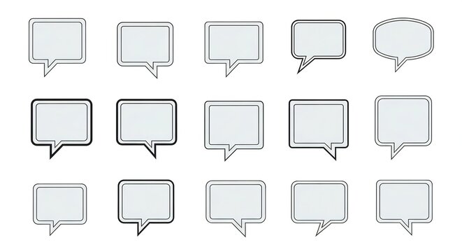 Collection of various speech bubbles and text boxes