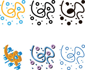 Naklejka premium Microscopic Bacterium Organism Vector Sign Icon Thin Line. Medicine Biologycal Bad Bacterium Linear Pictogram. Microbe looks Type Infection Biology Microorganism Contour