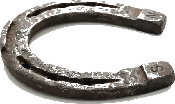 Rustic metal horseshoe, vintage horse shoe, antique equestrian hardware, weathered steel