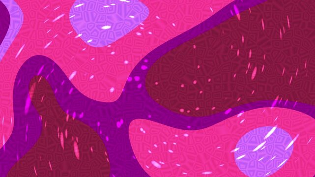 Abstract pink and purple fluid background with organic wavy shapes and speckled texture.