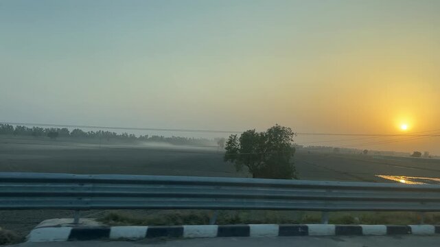 Delhi Amritsar Katra Expressway Drone View Showing Modern Greenfield Highway Infrastructure, High-Speed Road Network, and North India Connectivity