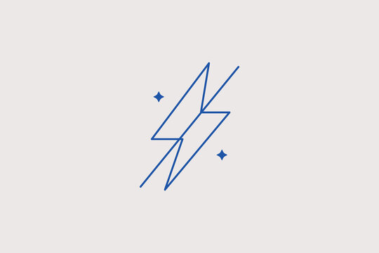 Two parallel lightning bolts line icon for high power energy station, professional camera flash, rapid charge technology. Strong vector illustration for electricity.
