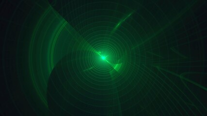 Obraz premium Illustration created as a 3D render without generative AI, abstract neon energy portal and glowing particle background