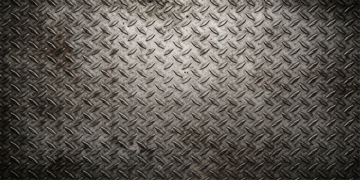 Industrial diamond plate metal texture with raised pattern durable surface design traction and modern background