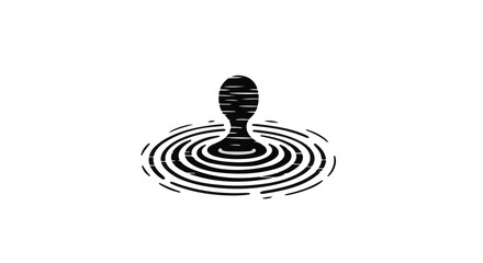 Naklejka premium Water droplet impacts a calm surface creating concentric ripple patterns.