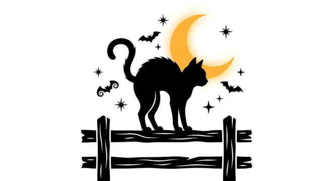 A cat black carttoon silhouette 