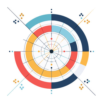 Colorful radial chart infographic illustration