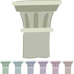Naklejka premium antique column ancient cartoon. building architecture, greece rome, sculpture marble antique column ancient sign vector
