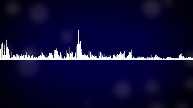 Dynamic audio waveform visualization on dark blue background, for music and, technology projects sound