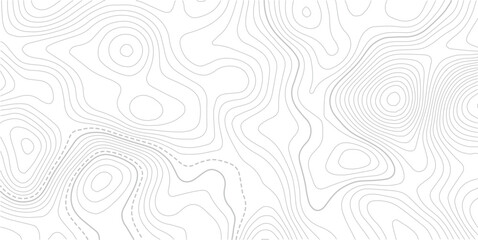White abstract topography topology line map decorative vector background with black outline.  Contour background geographic grid. Vector illustration. © MDSOHEL