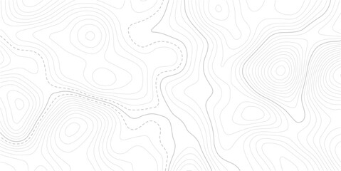 White abstract topography topology line map decorative vector background with black outline.  Contour background geographic grid. Vector illustration. © MDSOHEL