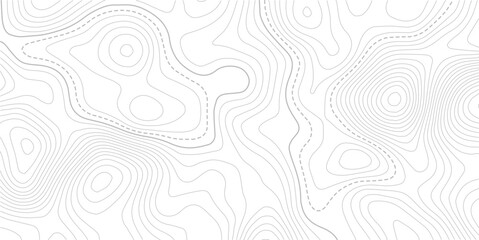 White abstract topography topology line map decorative vector background with black outline.  Contour background geographic grid. Vector illustration. © MDSOHEL