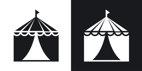Circus tent icons in solid black and white collection © chandi