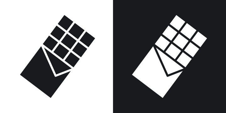 Chocolate icons in solid black and white collection