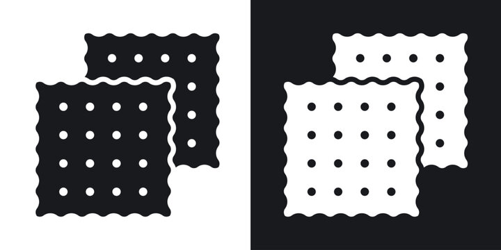 Crackers icons in solid black and white collection